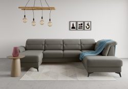 sit&more Wohnlandschaft »Sinatra«, optional mit Kopfteilverstellung und Armteilfunktion oder mit Kopfteilverstellung, Armteilfunktion, Bettfunktion und Stauraum, mattschwarze Metallfüsse