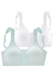 petite fleur Soft-BH Packung, ohne Bügel, Baumwolle mit Spitzen-Details, grosse Grössen, bequemer BH