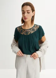 bonprix Bluse aus reiner Viskosegrün 36Damen