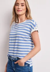 STREET ONE Shirttop Sommershirt mit Streifen