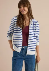 Langarm Jacke mit Kapuze und Struktur