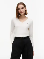 Tommy Hilfiger - Pullover, für Damen, Ecru, Größe M