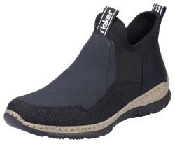 Rieker Schlupfboots Slipper, Slip-on Sneaker, Stiefelette mit MemoSoft-Innensohle