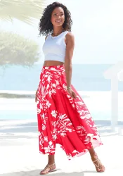 LASCANA Hosenrock mit Alloverdruck, Culotte, extraweites Bein