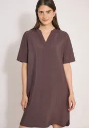 Cecil Sommerkleid Eingrifftaschen Viskosemix, Split Neck, knieumspielend