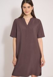 Cecil Sommerkleid Eingrifftaschen Viskosemix, Split Neck, knieumspielend