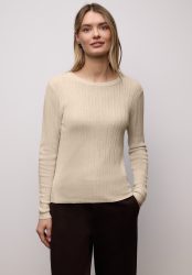 STREET ONE Strickpullover mit Rippstruktur und Viskose