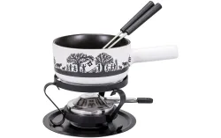 Kadastar - Käsefondue-Set, 16cm, Schwarz/Weiss