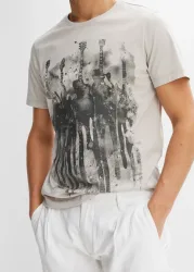 bonprix T-Shirt Regular Fit, Kurzarm, mit Frontprint, aus Baumwolle