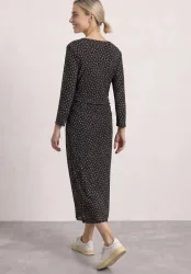 Midikleid mit seitlicher Raffung