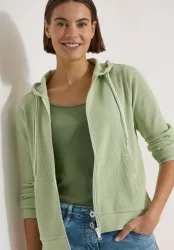 Cecil Kapuzensweatjacke mit Struktur und seitlichen Taschen mit Knopf