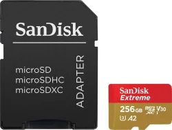 SANDISK Extreme microSD Card 256GB Speicherkarte – Speicherkarte/SD Karte/MicroSD Karte