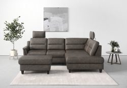 sit&more Ecksofa »Farö«, inklusive Federkern, mit wengefarbenen Füssen, wahlweise mit Bettfunktion und Bettkasten