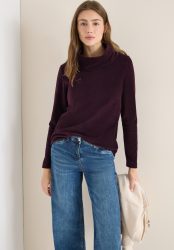 Cecil Rundhalspullover Cord Shirt mit grossem Kragen