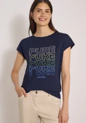 Cecil Kurzarmshirt Sommershirt mit Boat Neck und Frontprint