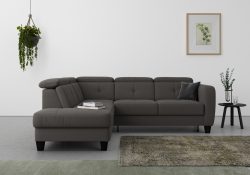 sit&more Ecksofa »Bellucci«, inklusive Kopfteilverstellung und Federkern, wahlweise mit Bettfunktion und Bettkasten