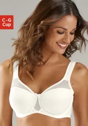 Nuance by Lascana Minimizer-BH mit Bügel und transparenten Netzeinsätzen – ideal für grosse Grössen