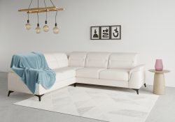 sit&more Ecksofa »Sinatra«, optinal mit Kopfteilverstellung und Armteilfunktion oder mit Kopfteilverstellung, Armteilfunktion, Bettfunktion und Schubkasten, langer Schenkel links oder rechts bestellbar, mattschwarze Metallfüsse