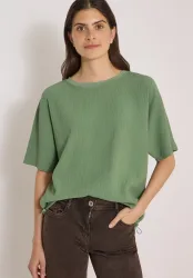 Dropped Shoulder Blusenshirt in Unifarbe