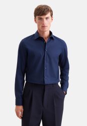 Seidensticker - Business Hemd Slim Fit Langarm Uni, für Herren, Dunkelblau, Größe 38