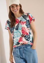 Cecil Kurzarmshirt Sommershirt mit U-Boot-Ausschnitt und Print