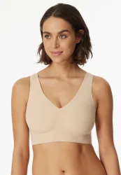 Schiesser Bustier Seamless mit herausnehmbaren Pads Soft Beige - Invisble Soft für Damen, Größe 36, 75 % Polyamid, 25 % Elasthan