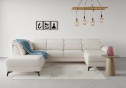 sit&more Wohnlandschaft »Sinatra«, optional mit Kopfteilverstellung und Armteilfunktion oder mit Kopfteilverstellung, Armteilfunktion, Bettfunktion und Stauraum, mattschwarze Metallfüsse