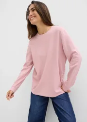 bonprix Langarmshirt aus reiner schwerer Bio-Baumwollerosa 44Damen