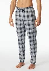 Schiesser Hose Dunkelblau/Grau gemustert - Mix+Relax für Herren, Größe L, 100 % Baumwolle