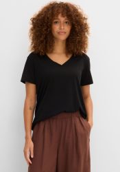 bonprix T-Shirt lockere Passform, Kurzarm-Design, V-Ausschnitt