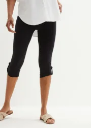 bonprix Caprileggings Skinny Fit, mit seitlichem Knopf-Detail, aus Baumwollmaterial