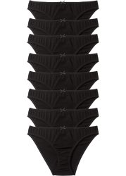 bonprix Slip Packung, 8 Stk. klassische Passform, einfarbig, aus Baumwolle, im 8er Pack