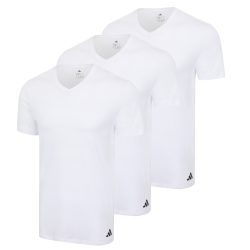 adidas - T-Shirt  3er Pack Figurbetont-V-Neck Shirt, Active Core Cotton 3PK, für Herren, Weiss, Größe L