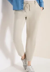 Mid Waist Slim Leg Hose im Loose Fit