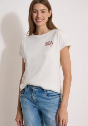 Cecil Kurzarmshirt Sommershirt mit Rundhals und Embroidery