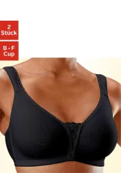petite fleur by Lascana Soft-BH Packung, ohne Bügel, Baumwolle mit Spitzen-Details, grosse Grössen, bequemer BH