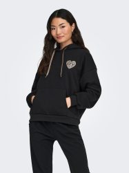 Only - Kapuzensweatshirt, für Damen, Schwarz, Größe S