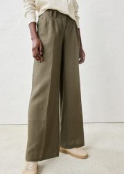 bonprix Bundfaltenhose aus Leinen, strapazierfähiges Material, Loose Fit, mit Knittereffekt