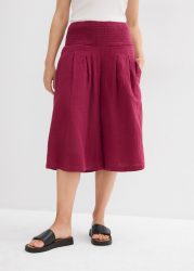 bonprix Caprihose mit breitem Gummibund, aus reiner Baumwolle, Loose Fit Passform