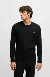 BOSS - Longsleeve  1er Pack Bequem sitzend-Waffle Longsleeve, für Herren, Schwarz, Größe M