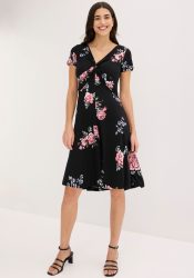 bonprix Jerseykleid aus Viskose-Mixschwarz 48Damen