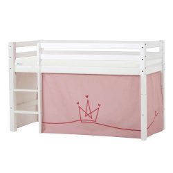 Hoppekids Hochbett »ECO Dream, Kinderbett, Spielbett, Halbhohes Bett aus Massivholz«, inkl. Vorhang-Set Prinzessin Rosa, Bettgrösse & Matratze wählbar