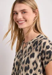 STREET ONE Kurzarmbluse Sommerbluse mit floralem Muster