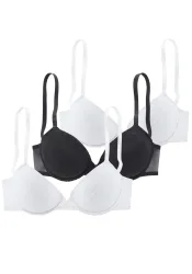 petite fleur Push-up-BH Packung, 3 Stück, mit Spitze, Bügel & herausnehmbaren Push-up-Kissen