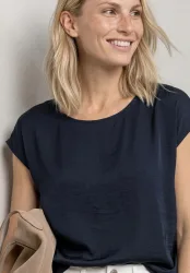 Dropped Shoulder Blusenshirt mit Rundhals