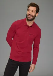 Mans World Langarm-Poloshirt 