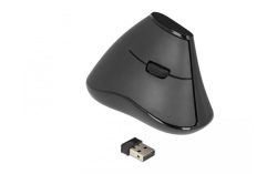 DeLock - Ergonomische Maus (Kabellos), Schwarz