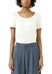QS Kurzarmshirt mit tiefem Rundhals