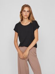 VILA - Shirt aus Jersey, für Damen, Schwarz, Größe M