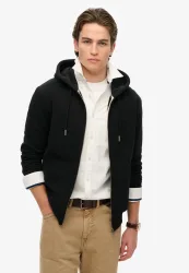Superdry - Sweatjacke  Figurbetont-Essential Logo Zip Hoodie, für Herren, Schwarz, Größe XL